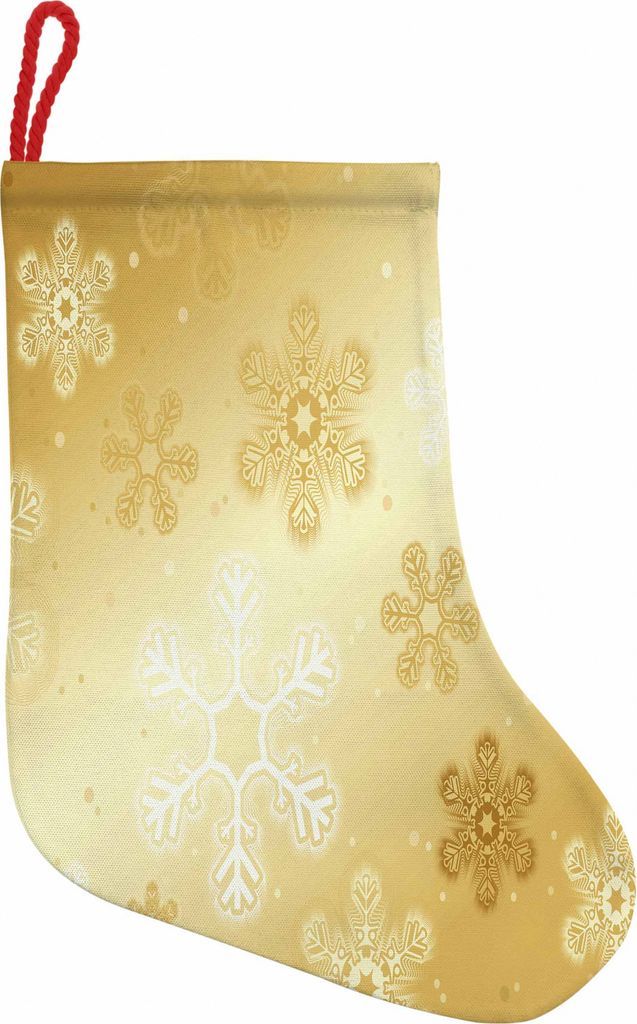 ABAKUHAUS Weihnachten Hängende Nikolausstiefel Weihnachtssocken, Schneeflocken Noel Yule, Weihnachtsstrumpf zum Aufhängen, 35x50cm, Sand, Braun, ...