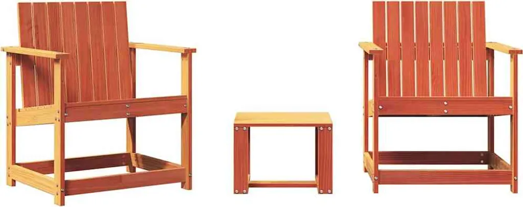 Offerta Set Salotto Giardino vidaXL 3 Pezzi Pino Massiccio Marrone