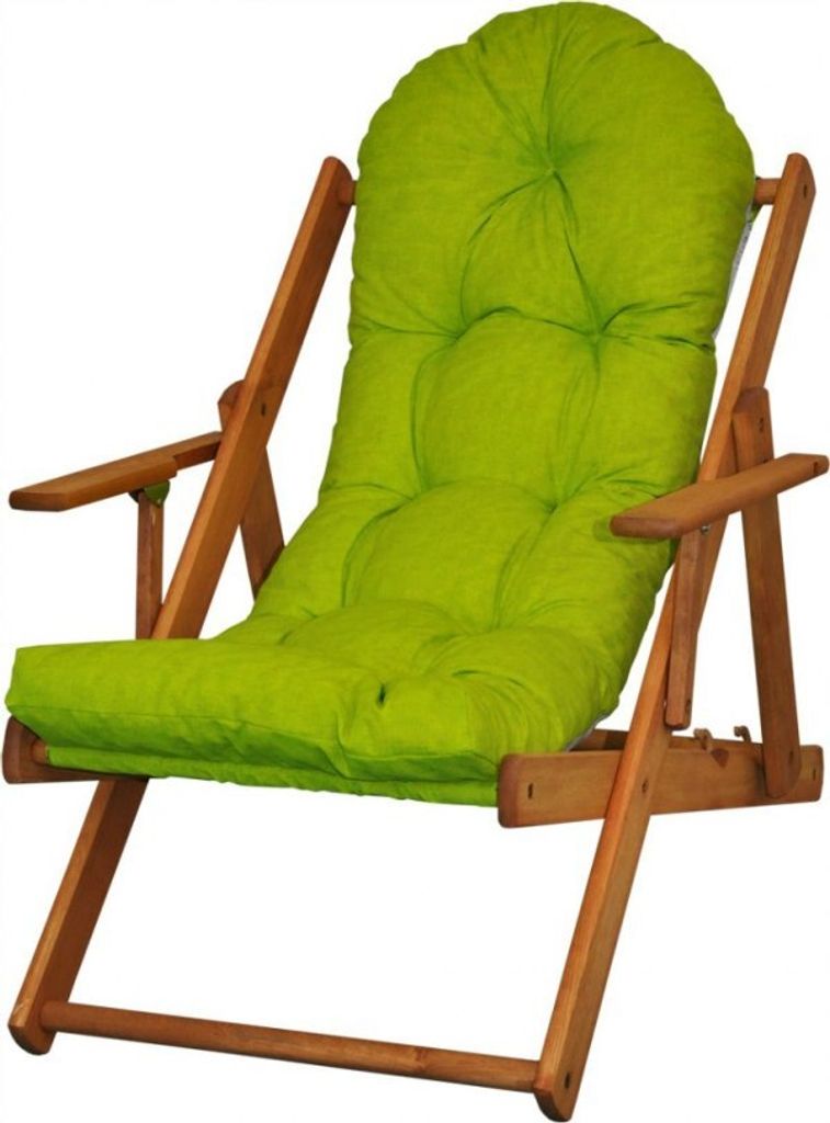 AMPO Sonnenliege aus Holz Gartensessel Gartenliege Holz, Gartenkissen Polsterkissen