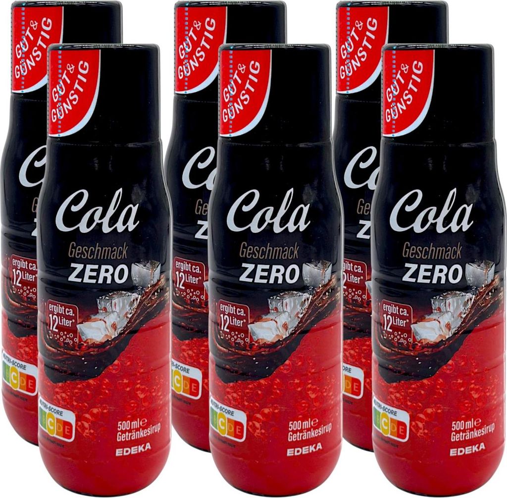 Gut & Günstig Sirup Cola Zero Getränkesirup 6er Pack (6x 500ml)