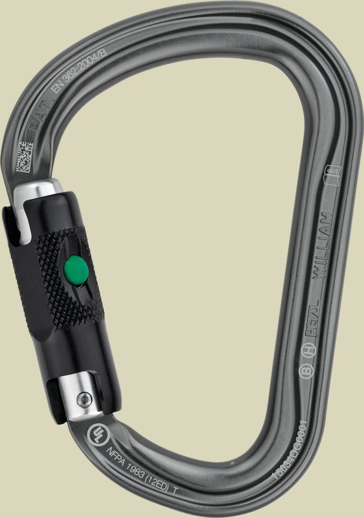 Petzl WILLIAM Karabiner HMS-Form : grau BALL-LOCK