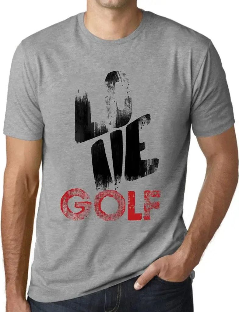 Herren Grafik T-Shirt Liebe Golf – Love Golf – Öko-Verantwortlich Vintage Jahrgang Kurzarm Lustige Druck Geburtstag Geschenk Mann