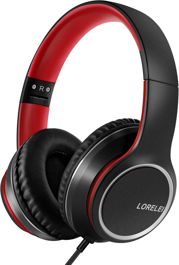 LORELEI X8 Over-Ear Kopfhörer mit Mikrofon, Faltbar, Leicht, 3.5mm Klinke, HiFi Stereo Klang, Komfort-Design für Smartphone PC Tablet