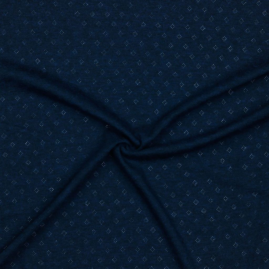 0,5m Pointoille-Stoff Jersey Baumwollstoff Feinstrick Jersey Ajour Lochmuster