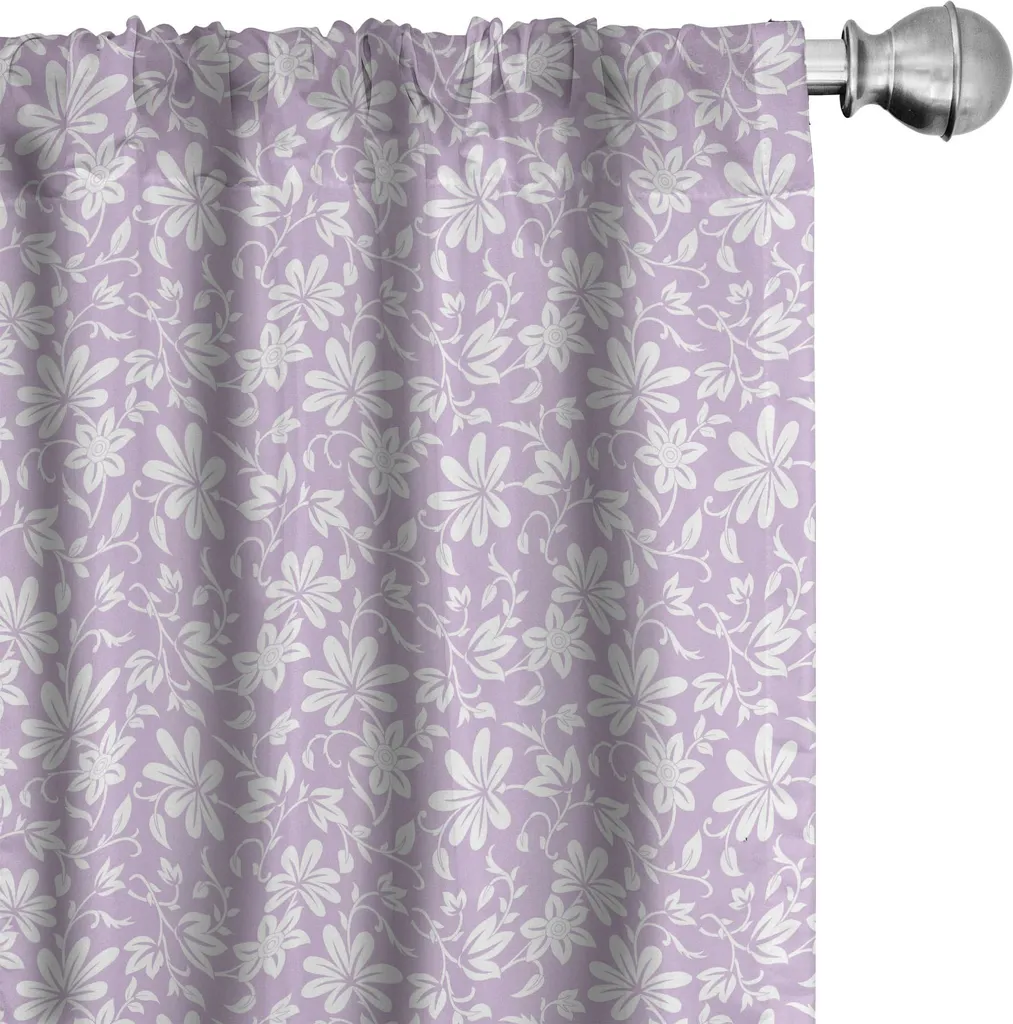 Tende Artistiche ABAKUHAUS 75x225: Vortici Botanici Lilla e Bianco