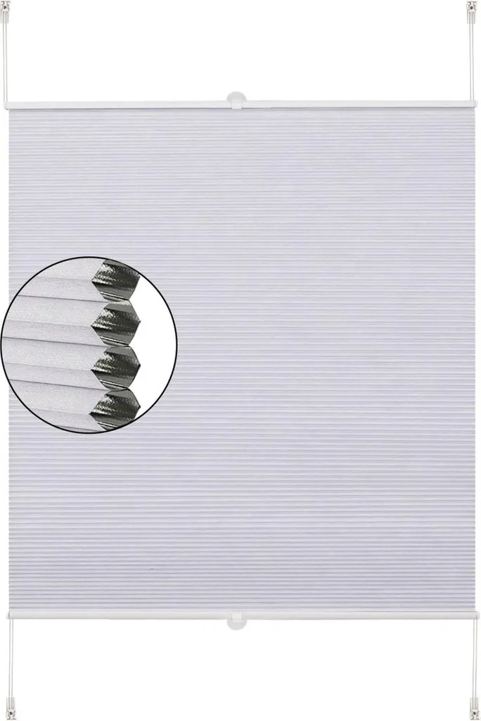 Rideau Isolant sans Percer Blanc 85x130 cm - Store Translucide Luxe
