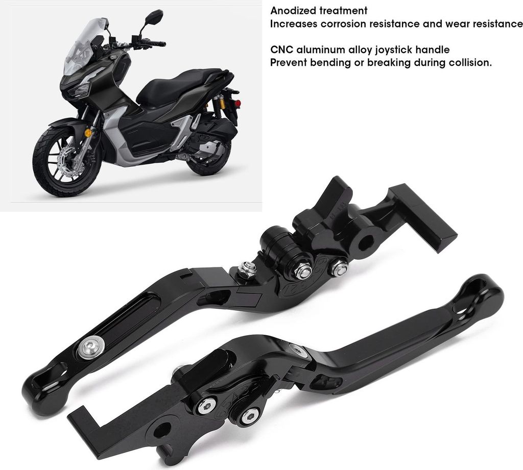 2 Stück Motorrad-Bremskupplungshebel, verstellbar, CNC-Aluminiumlegierung, Ersatz für ADV150 2019-2021, Schwarz