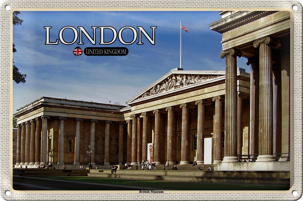 Blechschild Städte British Museum London England 40x30cm