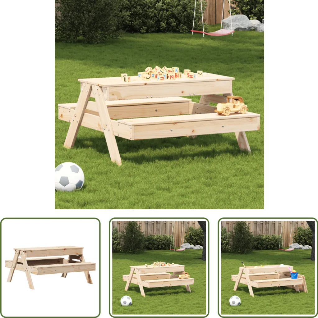 Table de pique-nique avec bac à sable enfant pour petit jardin et terrasse