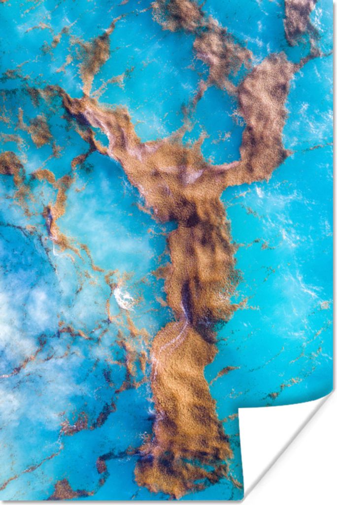 MuchoWow Poster Seegras - Wasser - Blau 120x180 cm - Kunstposter