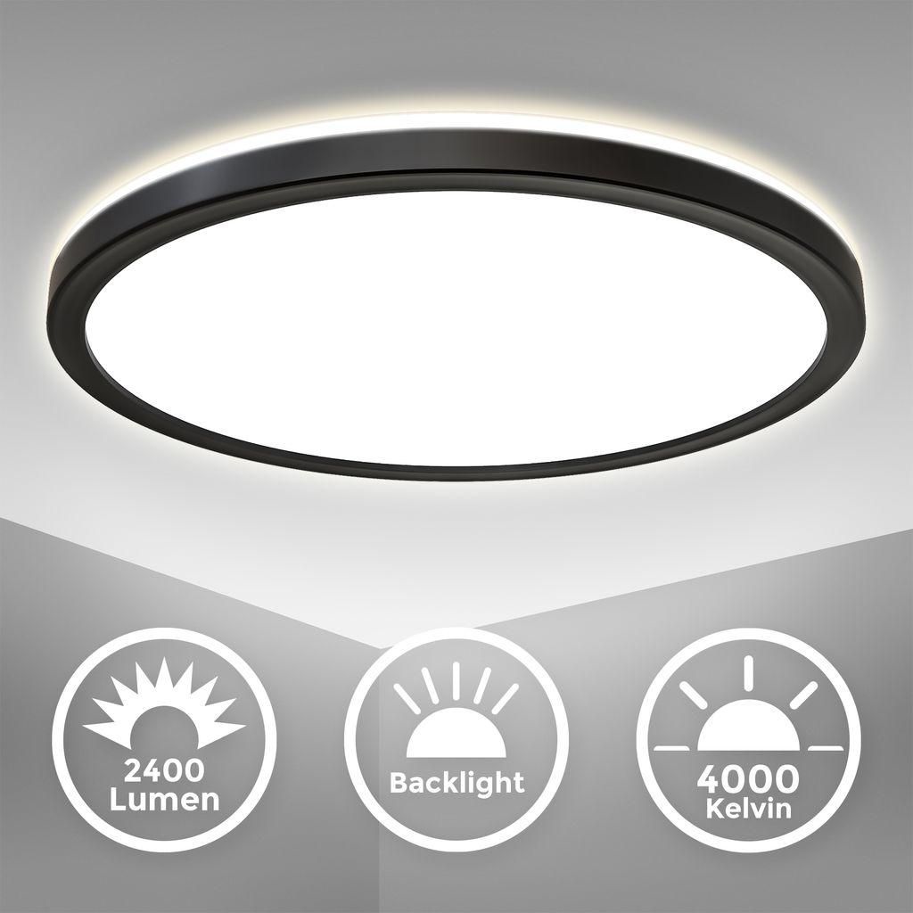 LED Panel Ø29,3 cm - 18W, 2400lm, flach, backlight, Produktbild 