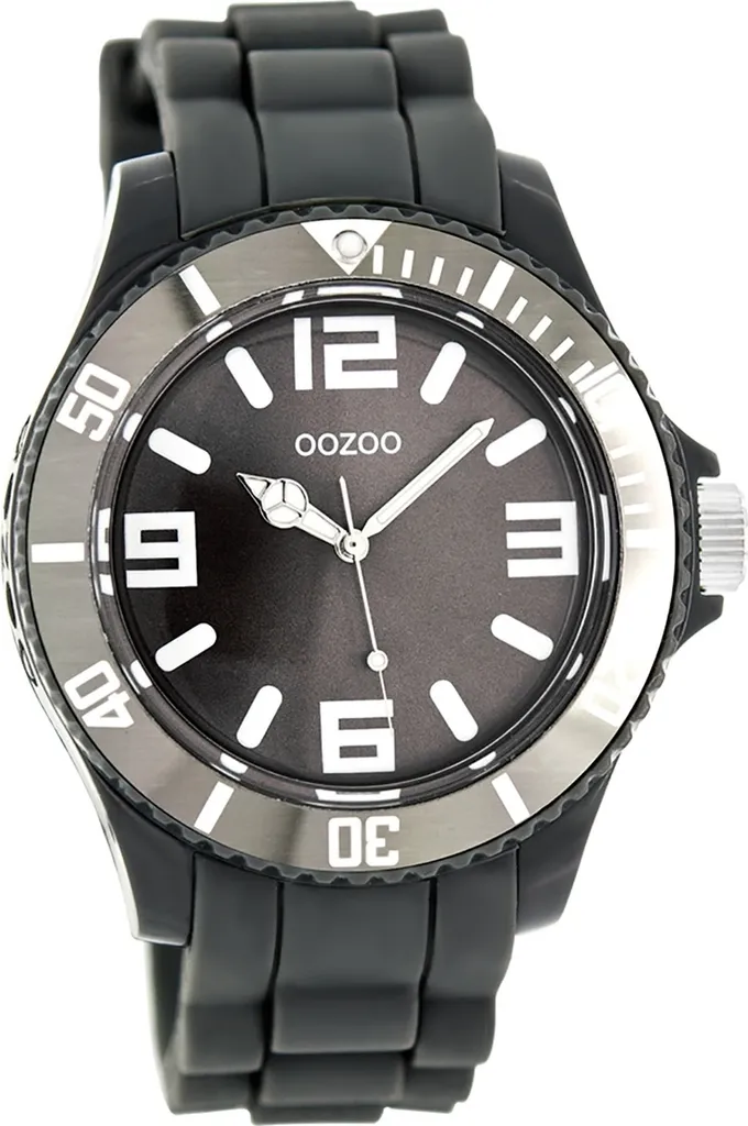 Montre Oozoo gris foncé en silicone Vintage Series UOC4173A pour homme