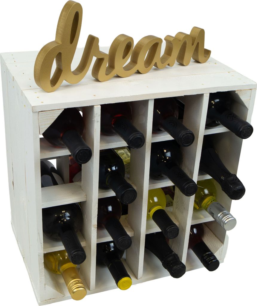 Weinregal 16er weiss Flaschenregal Weinkistenregal Produktbild 8