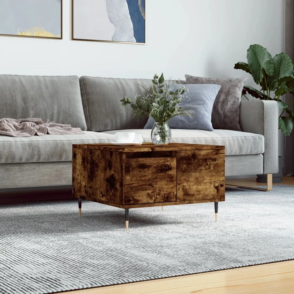 Tavolino Rovere Fumé 55x55 - Elegante Mobile Soggiorno Effetto Legno - 2
