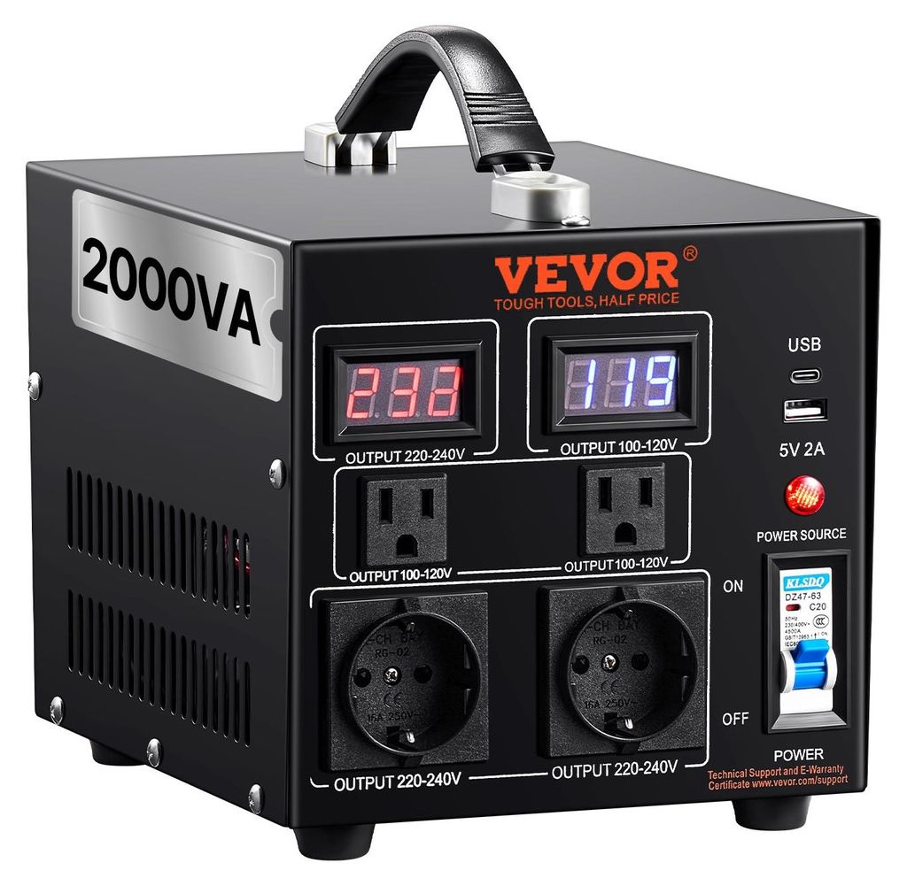 VEVOR 2000W convertitore di tensione Trasformatore AC Immagine del prodotto 