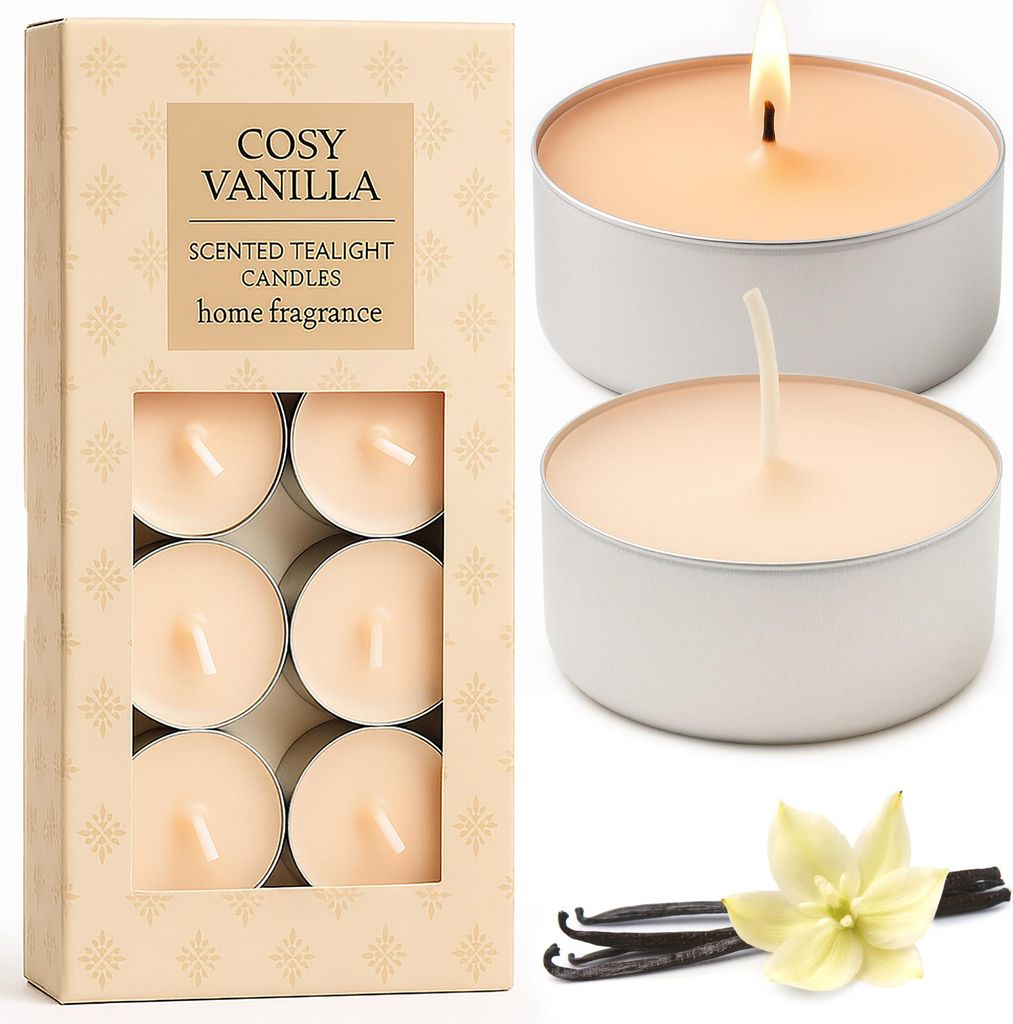 Duft Teelichter 10 Stück Kerzen Zum Dekorieren Haushaltkerzen Paraffinkerze Innendekoration Cosy Vanilla