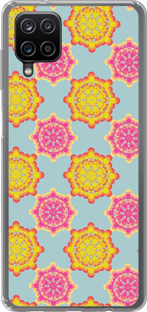 MuchoWow Handyhülle Schutzhülle Hülle für Telefoonhoesje Samsung Galaxy A12 Flower Power - Design - Hippie Silikon Softcase Handy Hülle - Bild