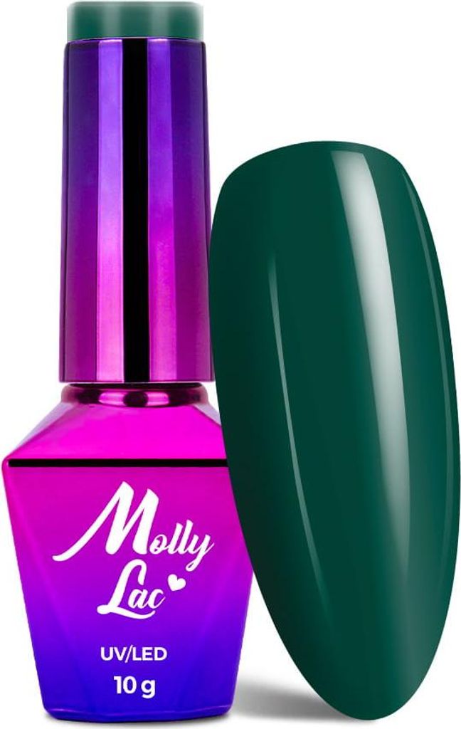 MollyLac Rest & Relax Dunkelgrüner Hybrid-Nagellack, 10 g, Nr. 91