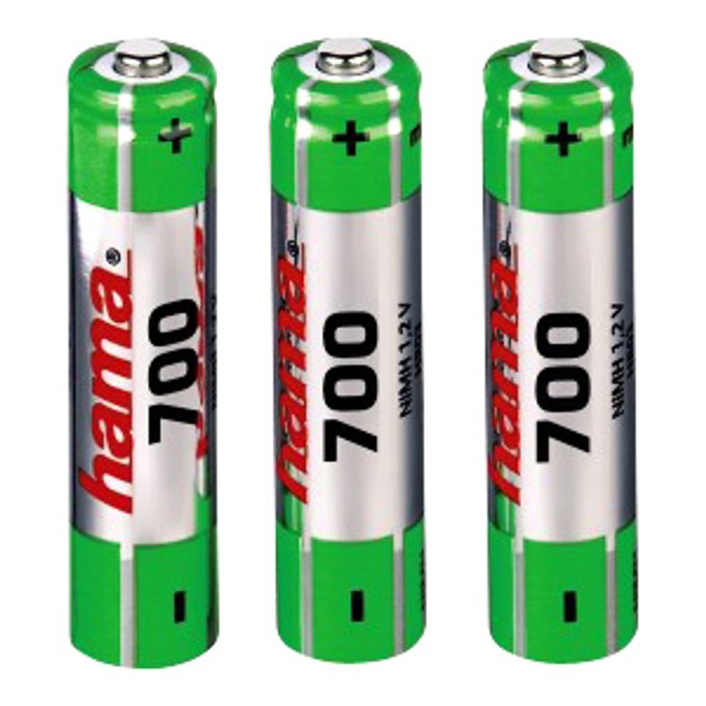 Hama 3x AAA NiMH Batteries, Nickel-Metallhydrid (NiMH), Silber, AAA