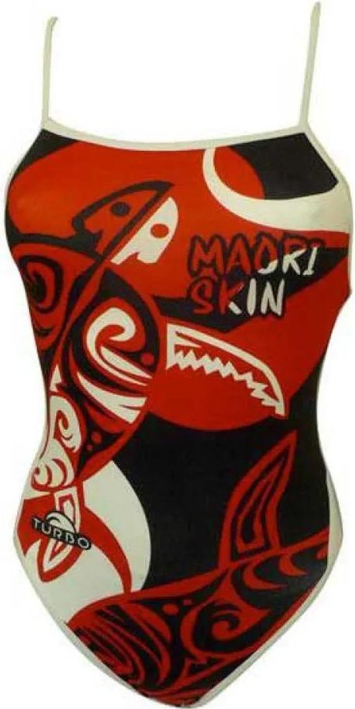 Turbo Maori Skin Tattoo Badeanzug Rot,Schwarz 3XL Damen Rot,Schwarz 3XL