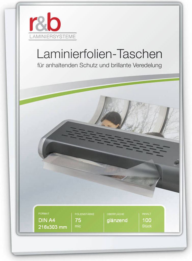 100 Laminierfolien glänzend für A4 75 micron