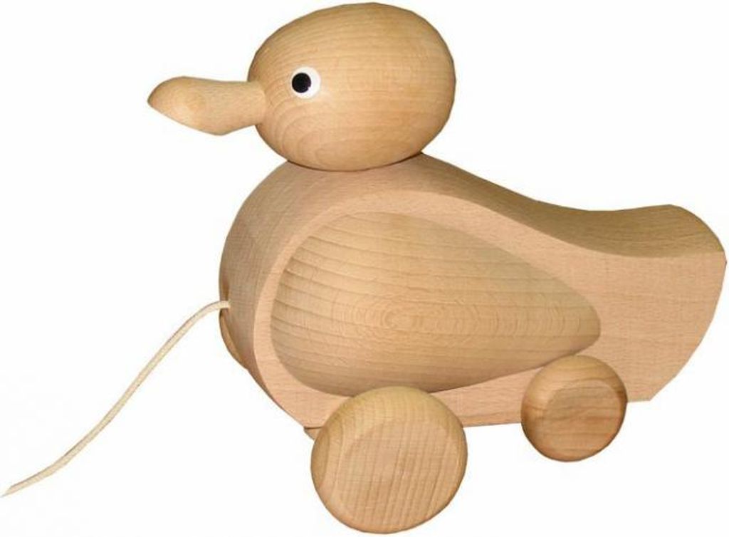 Miva Holz Nachziehente - pädagogisches Spielzeug mehrfarbig