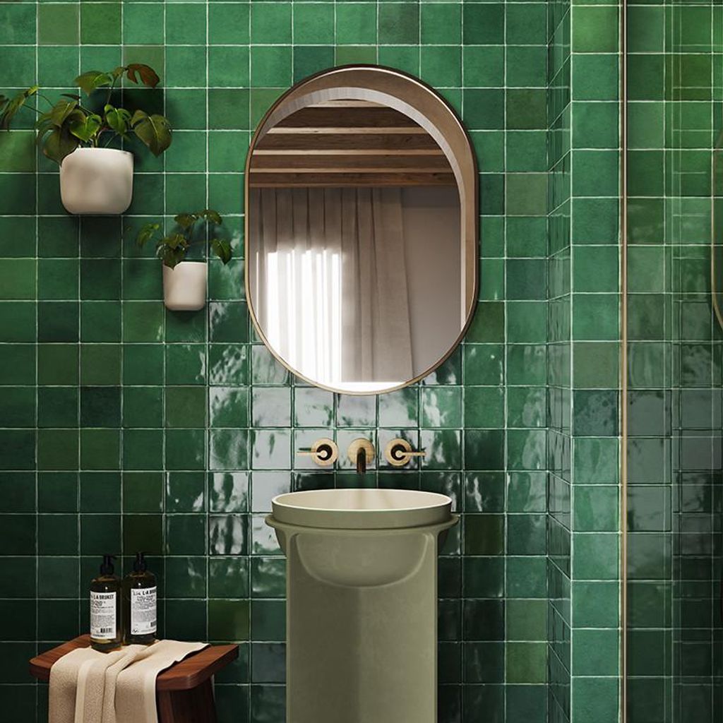 Fliese Morocco Grün Grün Glänzend | 10x10 cm | 0.54 m²/s Produktbild 