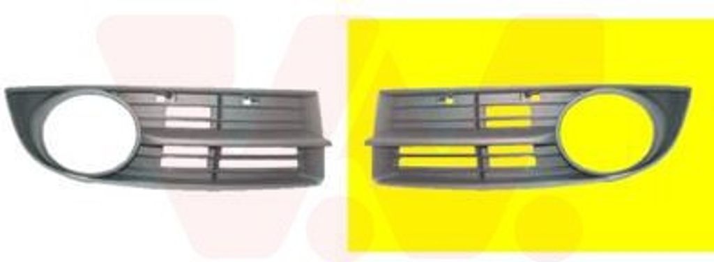 VAN WEZEL Lüftungsgitter Grill Stoßfänger für VW TOURAN (1T1, 1T2) mit Loch/Löchern für Nebellampen
