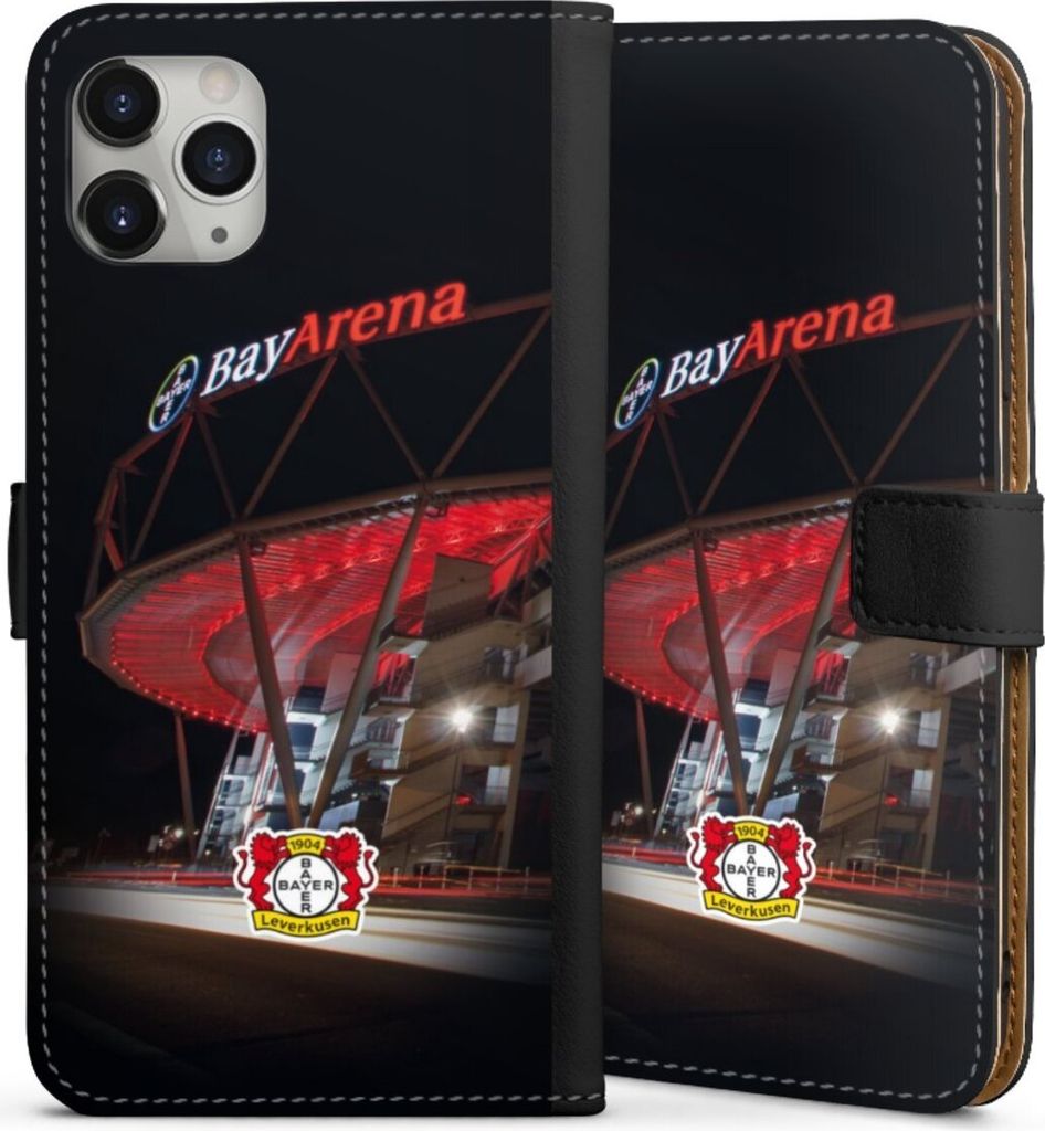DeinDesign Klapphülle für Apple iPhone 11 Pro Max Handytasche Lederhülle Tasche Bayer 04 Leverkusen Offizielles Lizenzprodukt Stadion