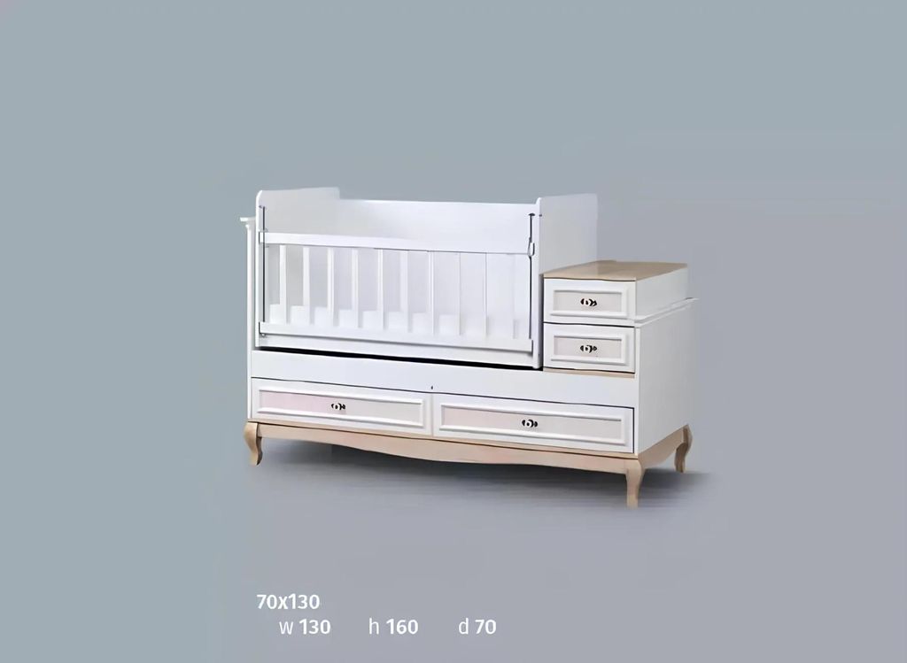 Baby Bett Kinderzimmer Komplettes Schlafzimmer Schrank Kommode Holz 3tlg.