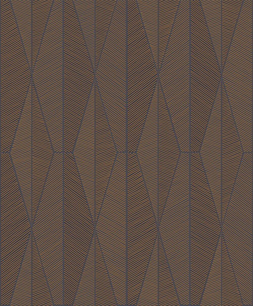 Masureel Tapete geometrisches Motiv Braun - 631074 - 53 cm x 10.05 m