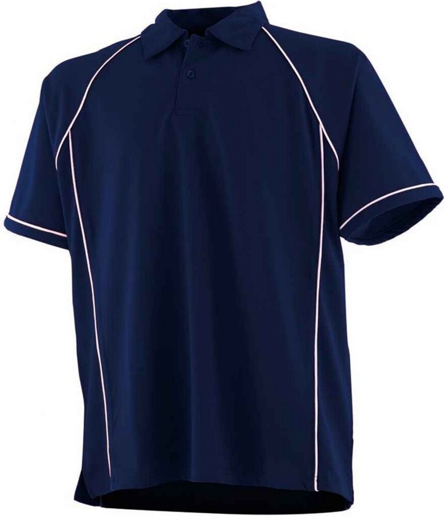 Finden & Hales - "Performance" Poloshirt Kontrastpaspel für Kinder PC5586 (104) (Marineblau/Weiß)