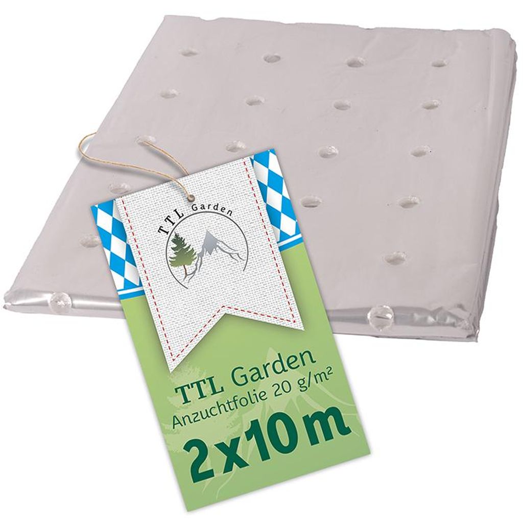 TTL GARDEN PE Frühbeetfolie 10x2m gelocht 20g/m² Produktbild 