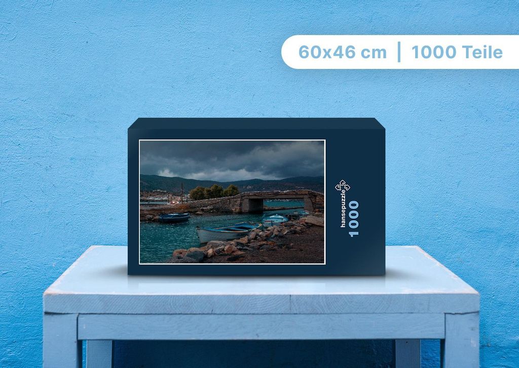 hansepuzzle 99366 - Boote Puzzle, 1000 Teile, Natur, 60,0 x 46,0cm mit hochwertiger Aufbewahrung, Kartonbox und wiederverschließbarem Beutel