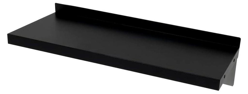 Edelstahl Wandregal schwarz 80 cm – Wandboard 800×300 mm, pulverbeschichtet, kratzfest, inkl. 2 Halterungen & Montageset – Wandboard Küche We...