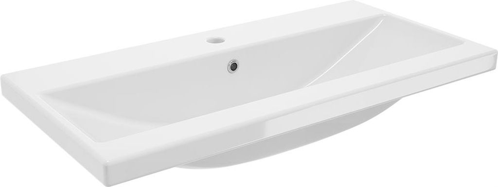 Meuble de salle de bain blanc 80x40 suspendu Poignées or Image du produit 