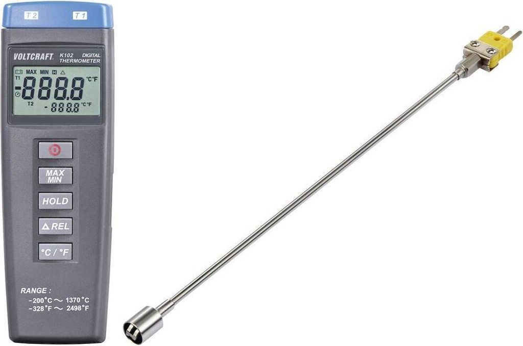 VOLTCRAFT K102 + TP 205 Temperatur-Messgerät Fühler-Typ K