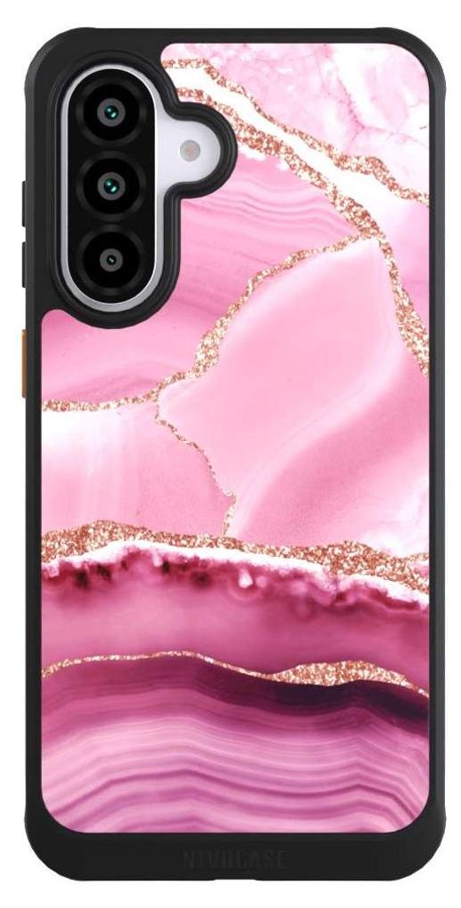 NIVOCASE Hülle für Samsung Galaxy A56 5G Handyhülle NIVOcore Case Schwarz Glitzer Look Marmor Meerjungfrau