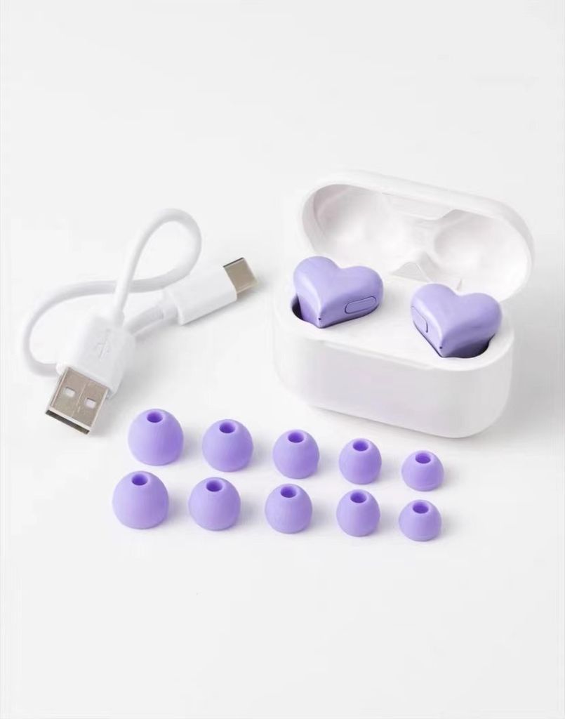 Drahtlose Bluetooth-Kopfhörer für Frauen, In-Ear TWS Love Bluetooth-Kopfhörer mit Geräuschunterdrückung und leuchtendem Herz