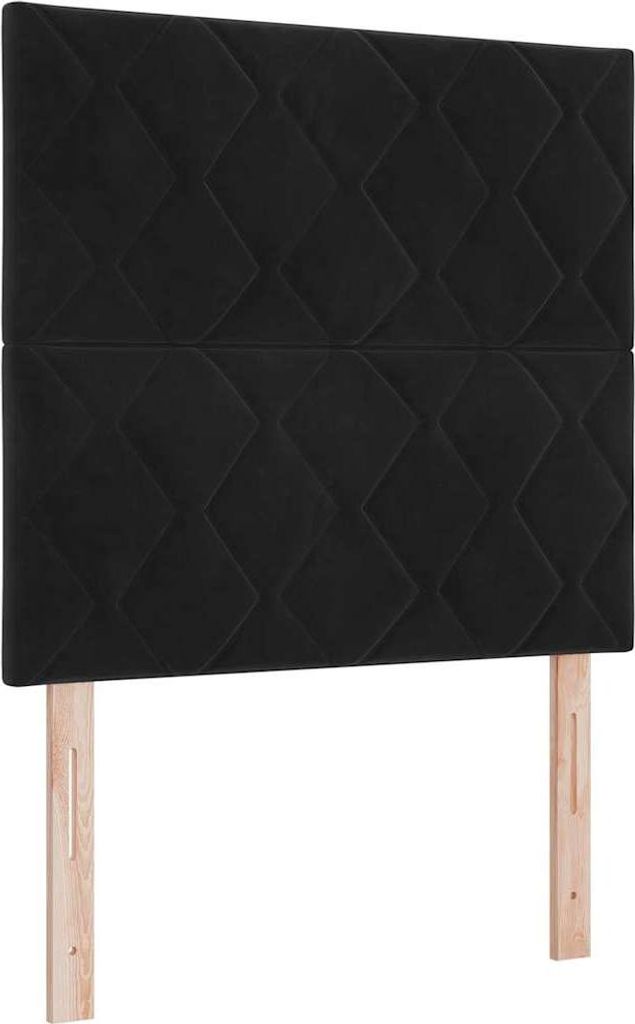 vidaXL LED Kopfteil Schwarz 100 cm Samt