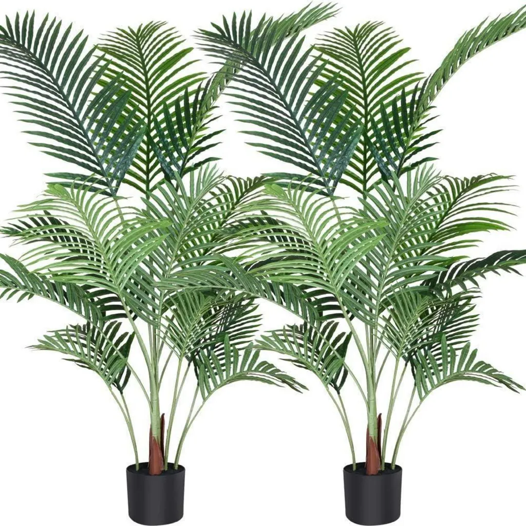 Palmier Areca artificiel 140 cm sans entretien lot de 2 ultra réaliste