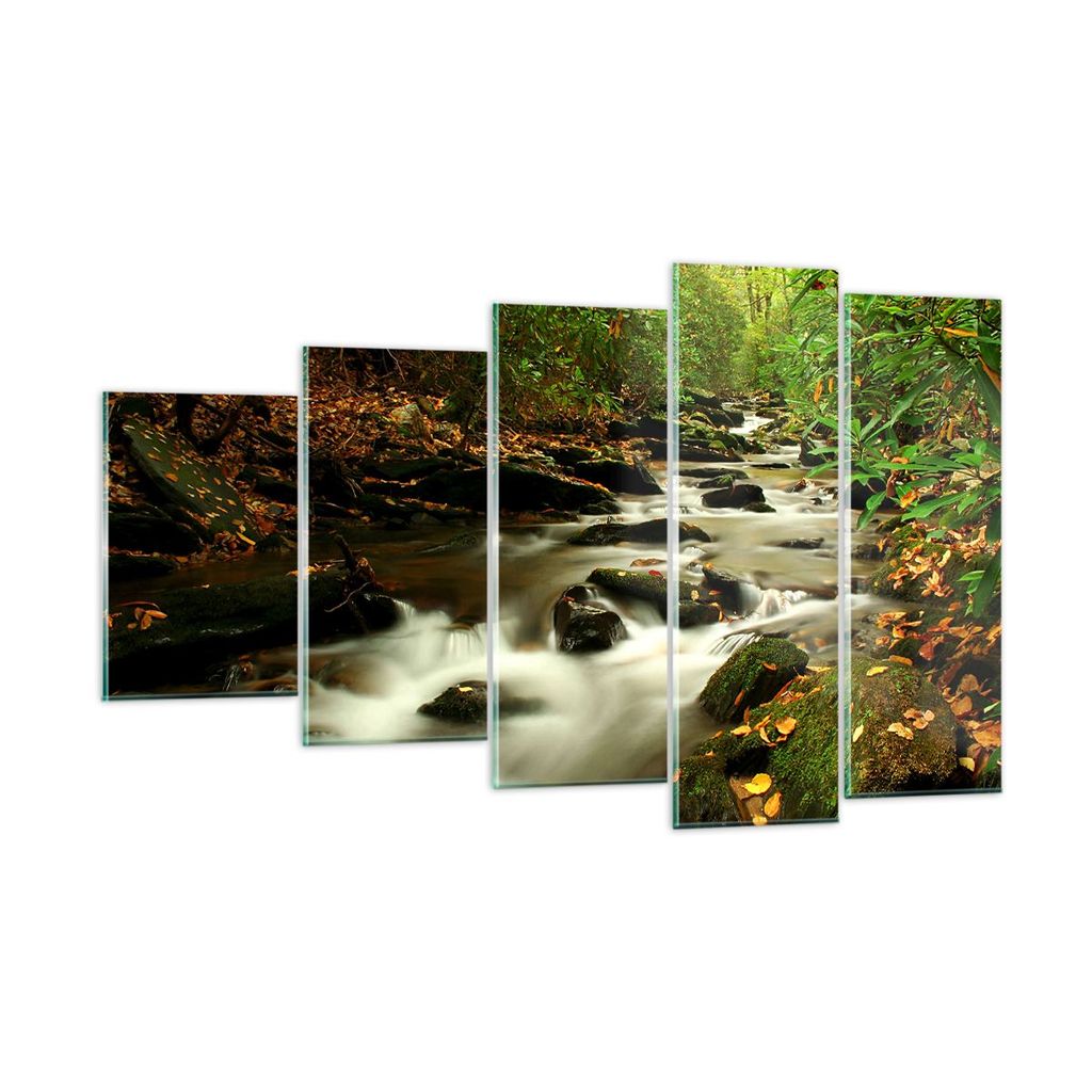 Bilder auf glas - Bäume Strom Felsen - 100x60cm - Glasbilder - Wandbilder - Kunstdruck - zum Aufhängen bereit - Wanddekoration aus Glas - Glas Bi...