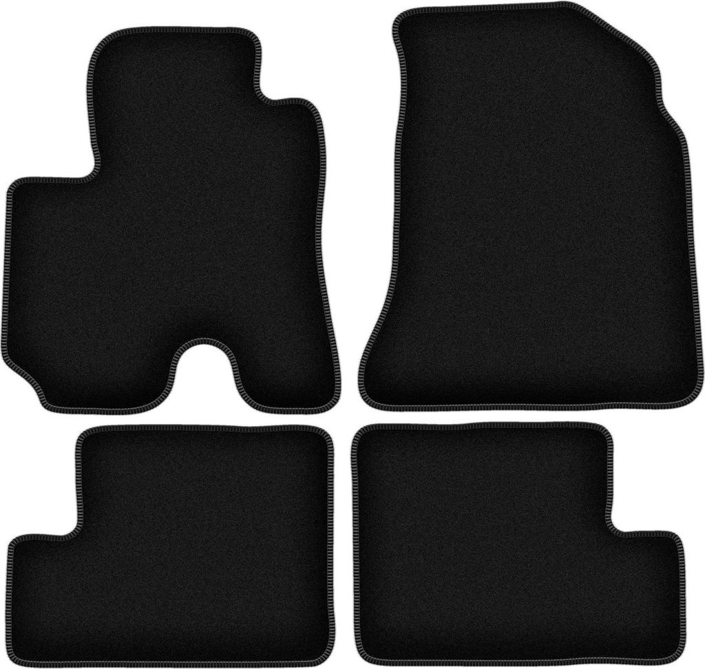 Wielganizator Velours-Autoteppiche – passend für Toyota RAV4 II FL (5-türig, Bj. 2003-2005) – schwarz, passgenau, mit Befestigungen set 4 Stk.
