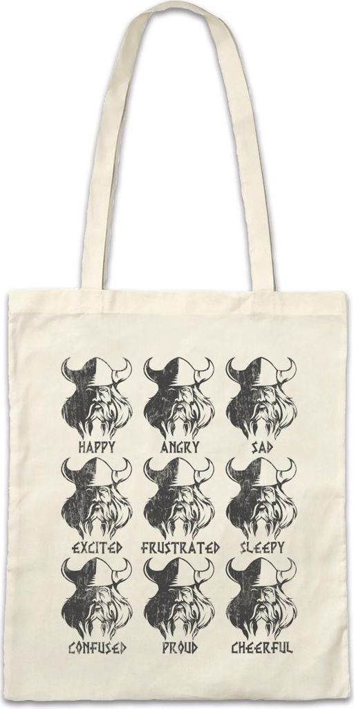 Urban Backwoods Viking Emotions, Stofftasche, Farbe: Beige