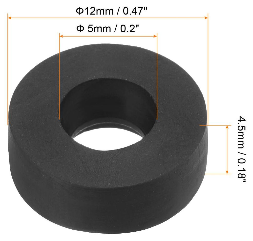 M6 Gummi Flache Unterlegscheiben 8 Pack 5mm ID 12mm AD Dichtungsringe Beilagscheiben Dichtring fš¹r Wasserhahn Rohrleitung Wasser Schlauch Befest...