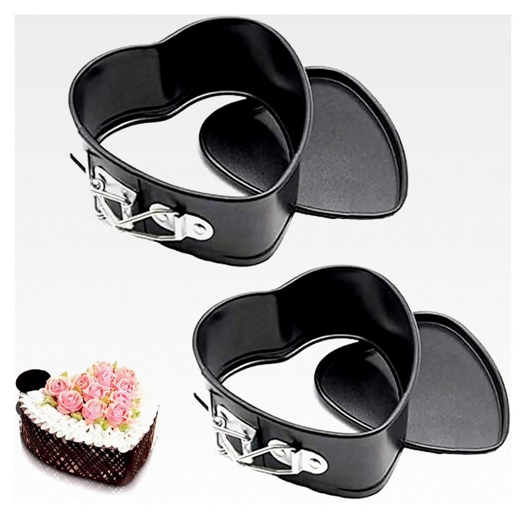 4 Zoll Kuchen Backform, 2 Stück Kleine Herz Springformen, Mini Antihaftbeschichtung