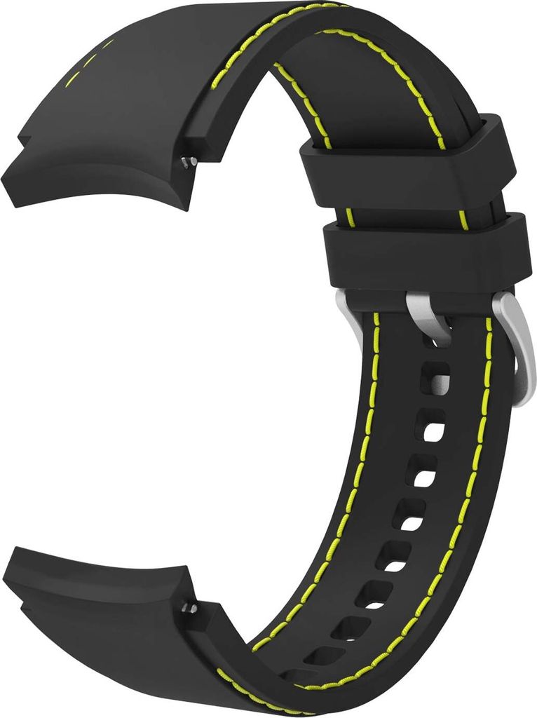 SYSTEM-S Armband flexibel aus Silikon 20mm für Samsung Galaxy Watch 4 Smartwatch Schwarz