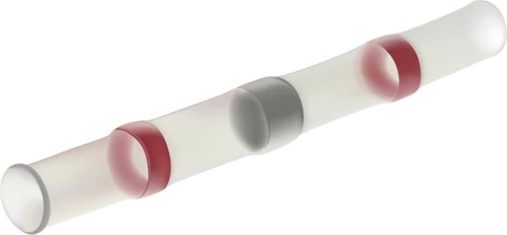 Lötverbinder mit Schrumpfschlauch isoliert, Farbe Kodierung DIN Querschnitt 0,5mm² - 1,5mm² rot, transparent - 1 Stück