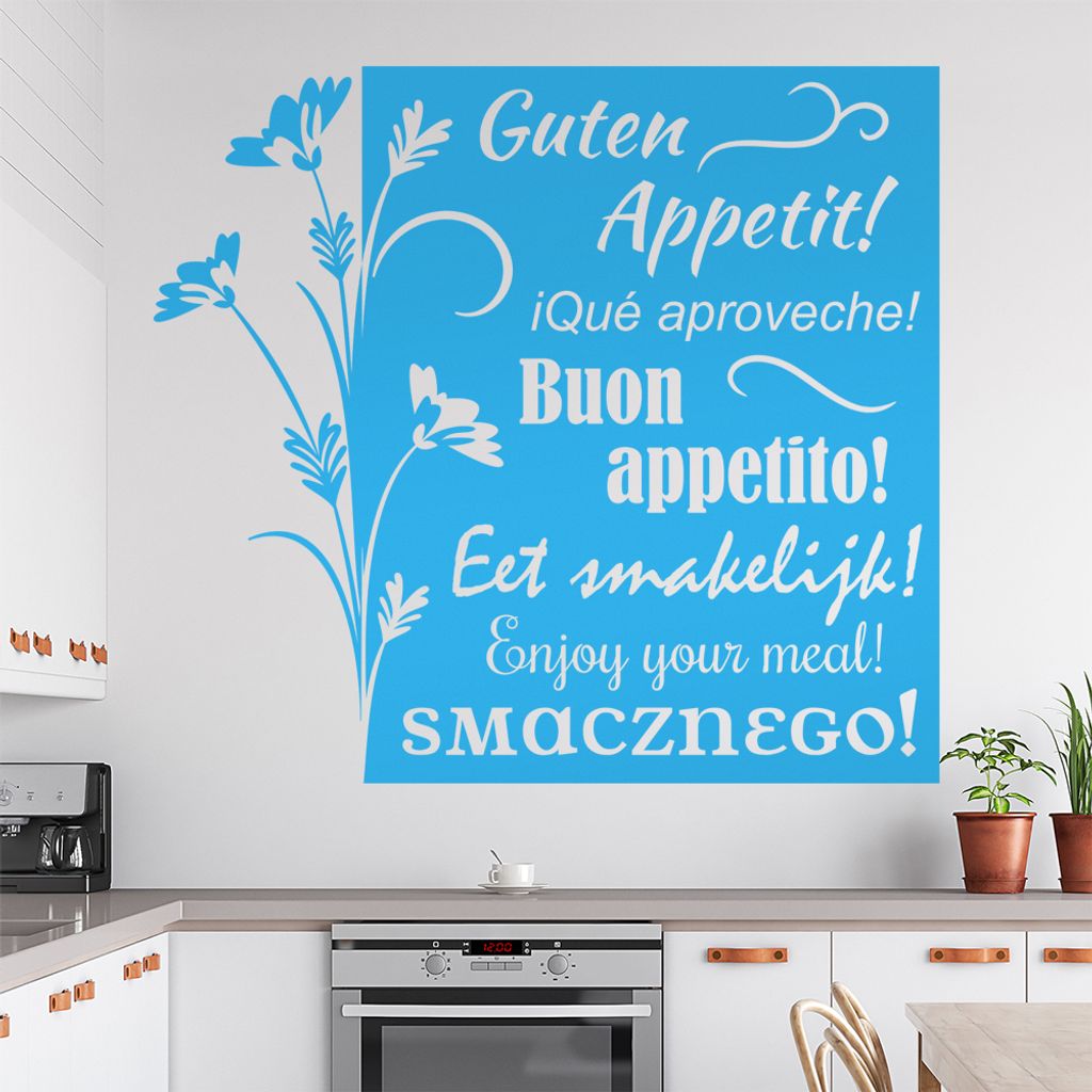 Guten Appetit Nr. 2 Wandtattoo in 6 Größen - Wandaufkleber Wall Sticker - Dekoration, Küche, Wohnzimmer, Schlafzimmer, Badezimmer
