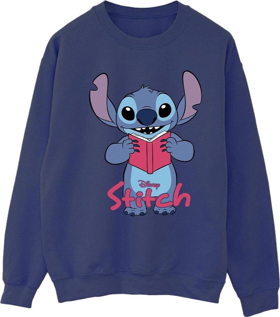 Lilo & Stitch - "Reading Standing" Sweatshirt für Damen BI54860 (S) (Dunkles Marineblau)